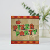 Pizza Party Takeout Box Celebration Invitation Kaart (Staand voorkant)