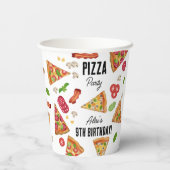 Pizza Party Thema Kinderen Verjaardagsfeest Papieren Bekers (Achterkant)
