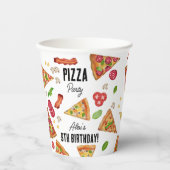 Pizza Party Thema Kinderen Verjaardagsfeest Papieren Bekers (Voorkant)