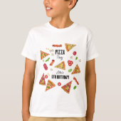 Pizza Party Thema Kinderen Verjaardagsfeest T-shirt (Voorkant)