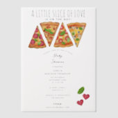 Pizza Party Thema Waterverf Baby shower Liefde Vellum Uitnodigingen (Voorkant)