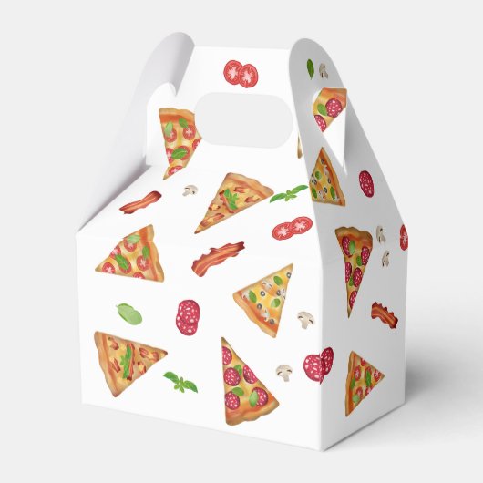 Pizza Party Theme Waterverf Kids Verjaardagsfeest Bedankdoosjes (Achterkant)