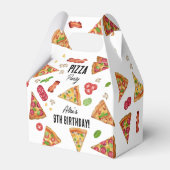 Pizza Party Theme Waterverf Kids Verjaardagsfeest Bedankdoosjes (Voorkant Zijde)