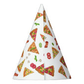 Pizza Party Theme Waterverf Kids Verjaardagsfeest Feesthoedjes (Achterkant)