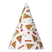 Pizza Party Theme Waterverf Kids Verjaardagsfeest Feesthoedjes (Links)