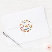 Pizza Party Theme Waterverf Kids Verjaardagsfeest Ronde Sticker (Envelop)