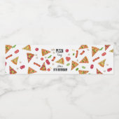 Pizza Party Theme Waterverf Kids Verjaardagsfeest Waterfles Etiket (Enkel label)