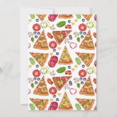 Pizza Party Theme Waterverf Verjaardag Kinder Kaart (Achterkant)