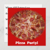 Pizza Party Time Invitation Kaart (Voorkant / Achterkant)