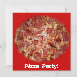 Pizza Party Time Invitation Kaart