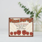 Pizza Party Time Kaart (Staand voorkant)