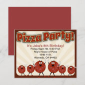 Pizza Party Time Kaart (Voorkant / Achterkant)