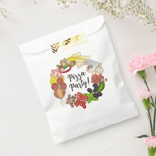 Pizza Party Toppings Italiaans Eten Pizzeria Pie Bedankzakje (Gezegeld)