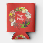 Pizza Party Toppings Italiaans Eten Pizzeria Pie Blikjeskoeler (Voorkant)