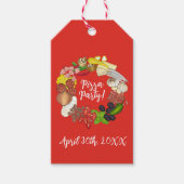 Pizza Party Toppings Italiaans Eten Pizzeria Pie Cadeaulabel (Voorkant)