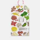 Pizza Party Toppings Italiaans Eten Pizzeria Pie Cadeaulabel (Achterkant)