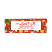 Pizza Party Toppings Italiaans Eten Pizzeria Pie Etiket (Voorkant)