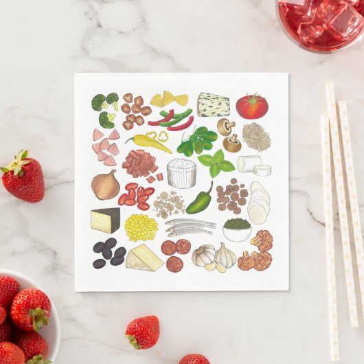 Pizza Party Toppings Italiaans Eten Pizzeria Pie Servet (Insitu)