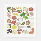 Pizza Party Toppings Italiaans Eten Pizzeria Pie Servet (Voorkant)