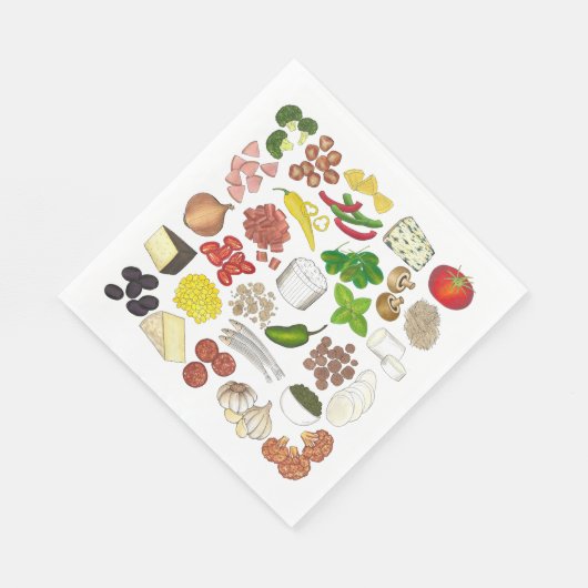 Pizza Party Toppings Italiaans Eten Pizzeria Pie Servet (Hoek)