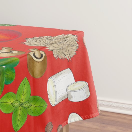 Pizza Party Toppings Italiaans Eten Pizzeria Pie Tafelkleed (Voorbeeld)