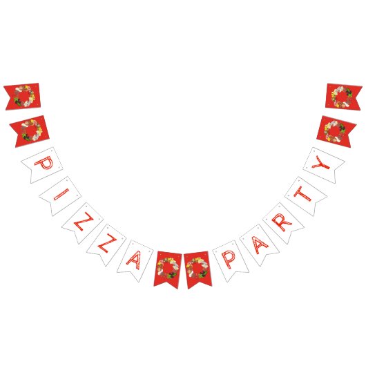 Pizza Party Toppings Italiaans Eten Pizzeria Pie Vlaggetjes (Alle)