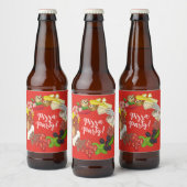 Pizza Party Toppings Maak je eigen verjaardagsdeco Bier Etiket (Flessen)