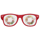 Pizza Party Toppings Maak je eigen verjaardagsdeco Retro Zonnebril (Voorkant)