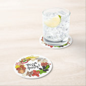 Pizza Party Toppings Maak je eigen verjaardagsdeco Ronde Kartonnen Onderzetter (Insitu)