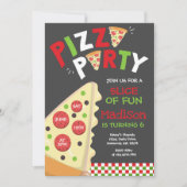 Pizza Party Uitnodiging Pizza Verjaardagsfeest (Voorkant)