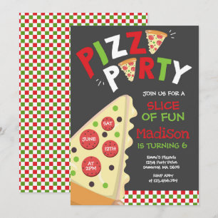 Pizza Party Uitnodiging Pizza Verjaardagsfeest