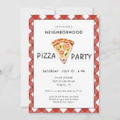 Pizza Party | Uitnodiging zomerblokpartij (Voorkant)