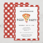 Pizza Party | Uitnodiging zomerblokpartij (Voorkant / Achterkant)