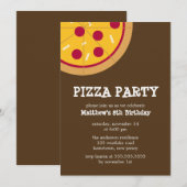 Pizza Party-uitnodigingen Kaart (Voorkant / Achterkant)