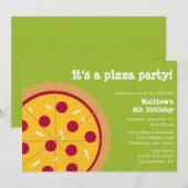Pizza Party-uitnodigingen Kaart (Voorkant / Achterkant)