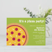 Pizza Party-uitnodigingen Kaart (Staand voorkant)