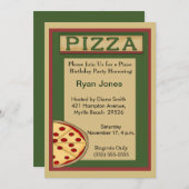 Pizza Party-uitnodigingen Kaart (Voorkant / Achterkant)