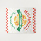 Pizza Party Verjaardag Achtergrond Teken Wandkleed (Voorkant (horizontaal))