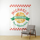 Pizza Party Verjaardag Achtergrond Teken Wandkleed (In situ)