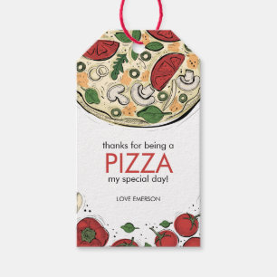 Pizza Party Verjaardag Bedankt Cadeau Label Cadeaulabel
