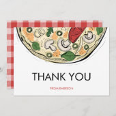 Pizza Party Verjaardag Dank u kaart (Voorkant / Achterkant)