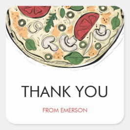 Pizza Party Verjaardag Dank u Sticker