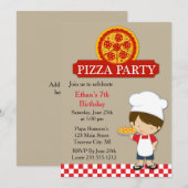 Pizza Party Verjaardag Jongen Kaart (Voorkant / Achterkant)