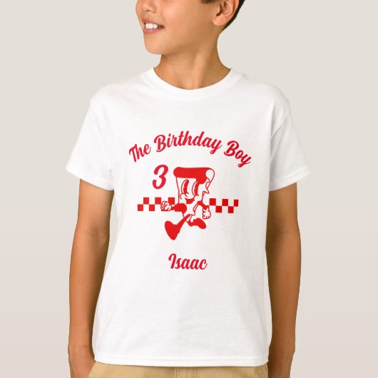 Pizza Party Verjaardag Kinder Tshirt (Voorkant)