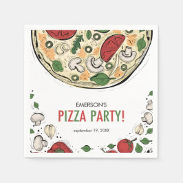 Pizza Party Verjaardag Papier Servet