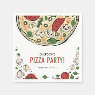 Pizza Party Verjaardag Papier Servet
