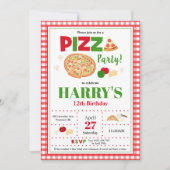 Pizza Party Verjaardag Uitnodiging Jongens Fast Fo (Voorkant)