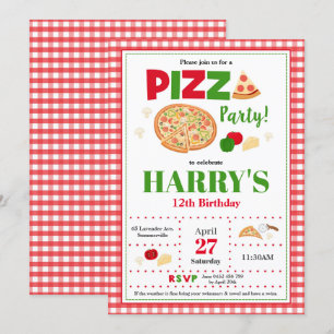 Pizza Party Verjaardag Uitnodiging Jongens Fast Fo