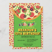 Pizza Party Verjaardag Uitnodigingen (Voorkant / Achterkant)