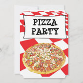 Pizza Party Verjaardag Uitnodigingen (Voorkant)